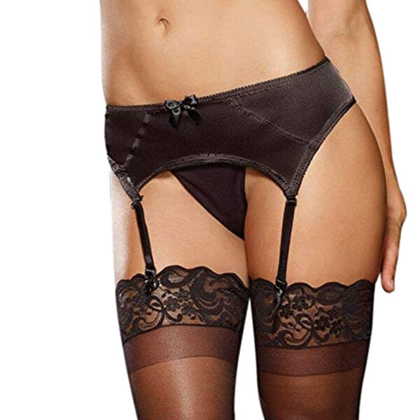 Sexy and Elegant Satin and Mesh Garter Belt