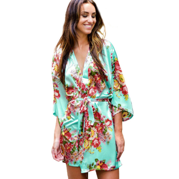Floral Kimono Robe with Matching Belt