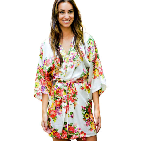 Floral Kimono Robe with Matching Belt