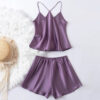 sexy satin; satin set; satin lingerie; pajama set; loungewear; satin cami; satin shorts; camisole