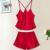 sexy satin; satin set; satin lingerie; pajama set; loungewear; satin cami; satin shorts; camisole
