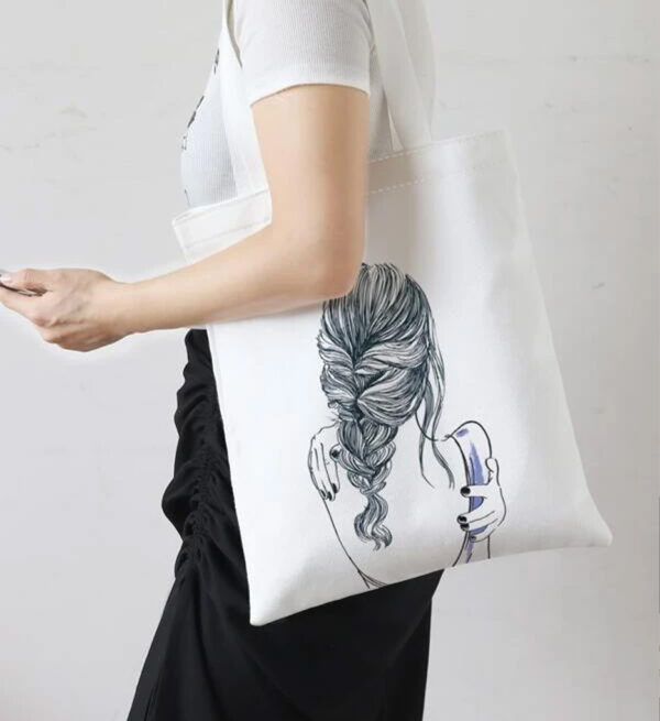 reusable bag, canvas, bag, shopping bag, graphic bag