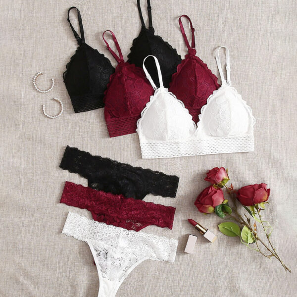 Stretch Floral Lace Bralette Set